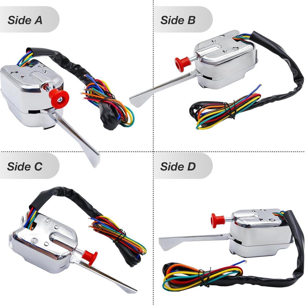 Universal Turn Signal Switch With Flasher, 12V Chrome Street Hot Rod Turn Signal Switch With 3 Pin LED Turn Blinker Replacement For Ford Buick GM