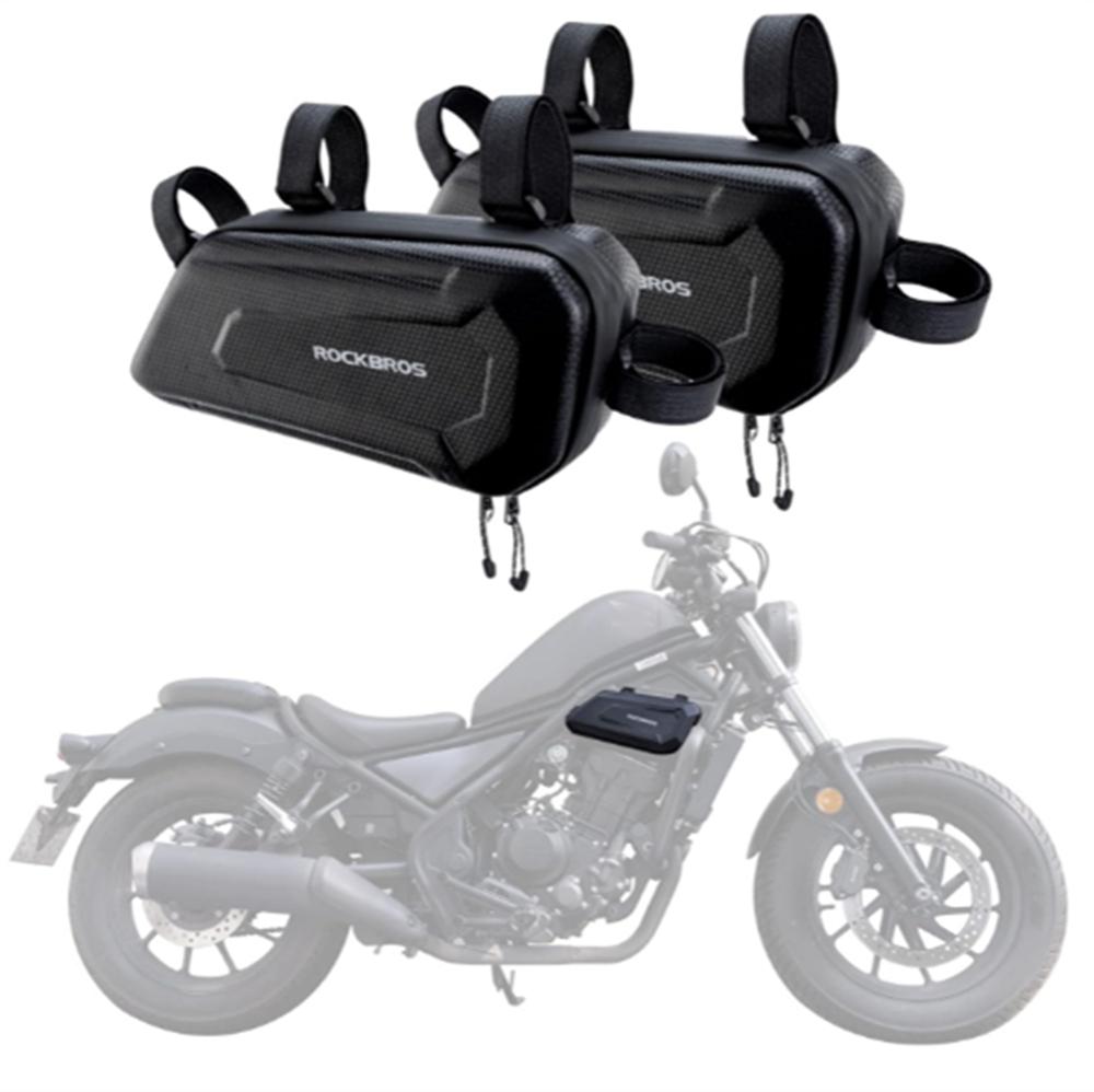 2x Motorcycle Side Storage Bag Hard Shell Frame Bags Tool Bag 1.5L Universal