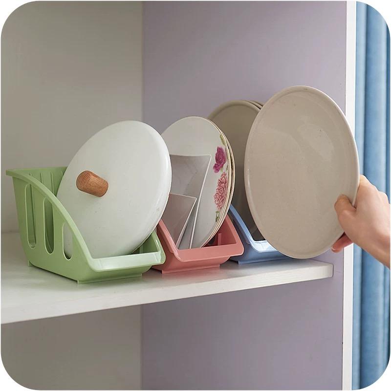 Kitchen Storage Rack for Plates, with Slots for Bowl and Dish Storage, Draining Rack for Sink
