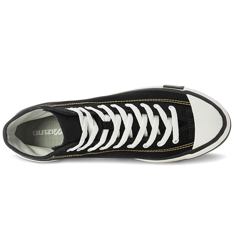 Mizuno Court S Hi Comfortable Versatile Non-Slip Durable Breathable Cushioning High-Top Canvas Shoes Unisex Sneakers Black White D1GH220703