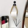 1pc Hemp Rope Self-Adhesive Wall Mounted Toilet Paper Holder - Towel Storage Rack for Home Use