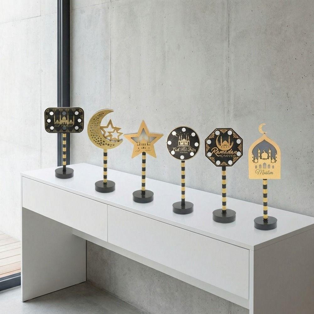 Wooden Shell Stars Night Light Energy Saving Ramadan Desk Light LED Moon Light  Party Decor