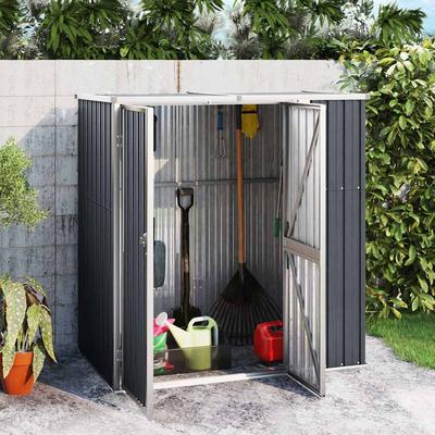 Vidaxl Garden Shed, Anthracite, 161X89X161 Cm, Galvanized Steel