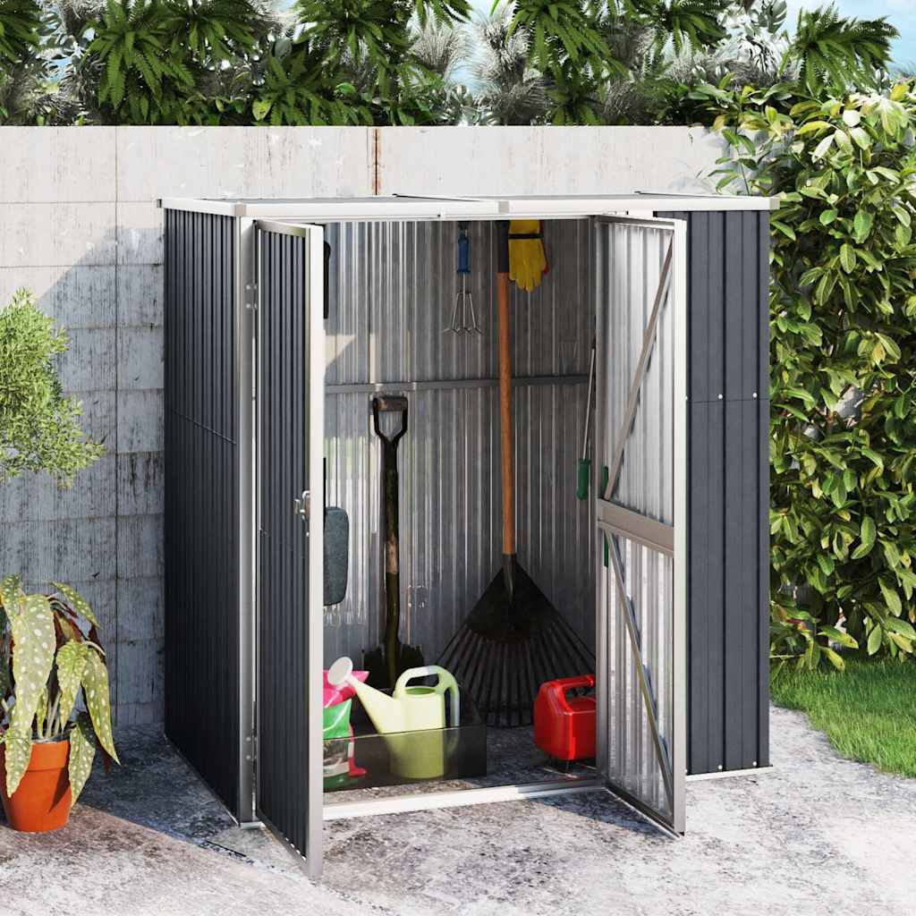 Vidaxl Garden Shed, Anthracite, 161X89X161 Cm, Galvanized Steel