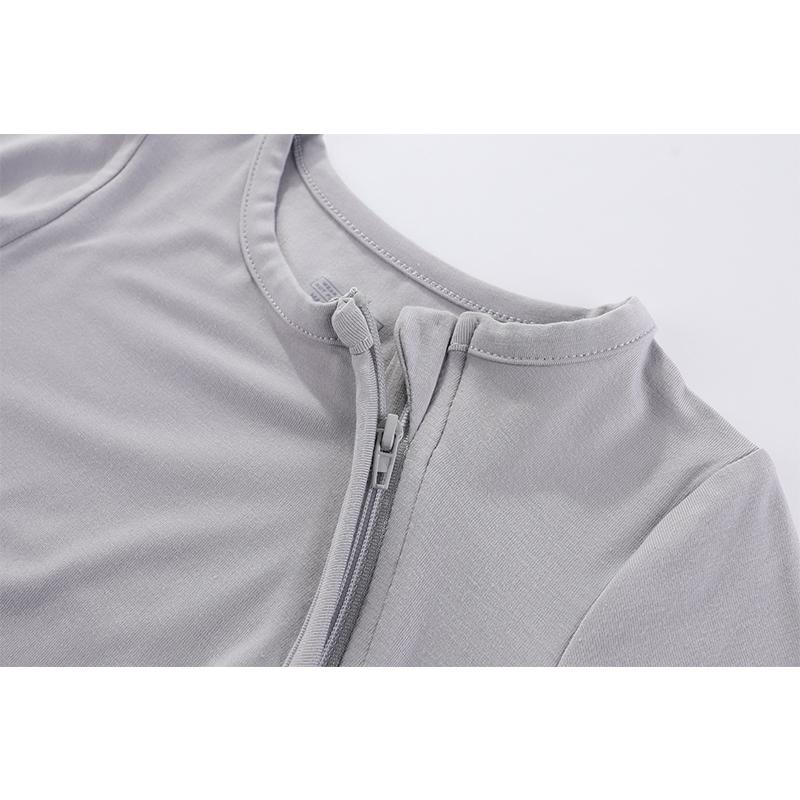 1 bucată Salopetă cu fermoar cu mânecă lungă la modă pentru bebeluși băieți fete, bumbac moale, haine pentru nou-născuți