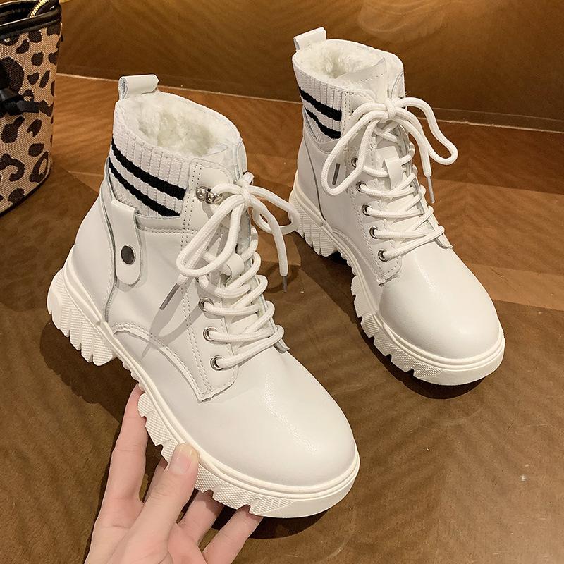 

Модные горячие продажи Теплый носок с подкладкой - Ботильоны с манжетами Женские на массивном каблуке Шнуровка Модные ботильоны до щиколотки 35