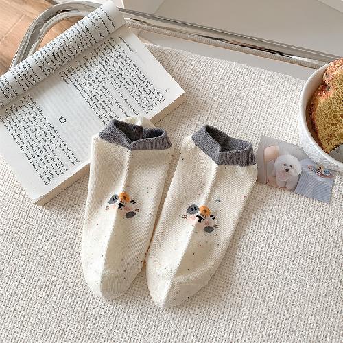Japanese Kawaii Cute Low Cut Ankle Socks Women Casual Cotton Breathable Low Tube Socks Cartoon Print Sweet Girl Cute Short Socks