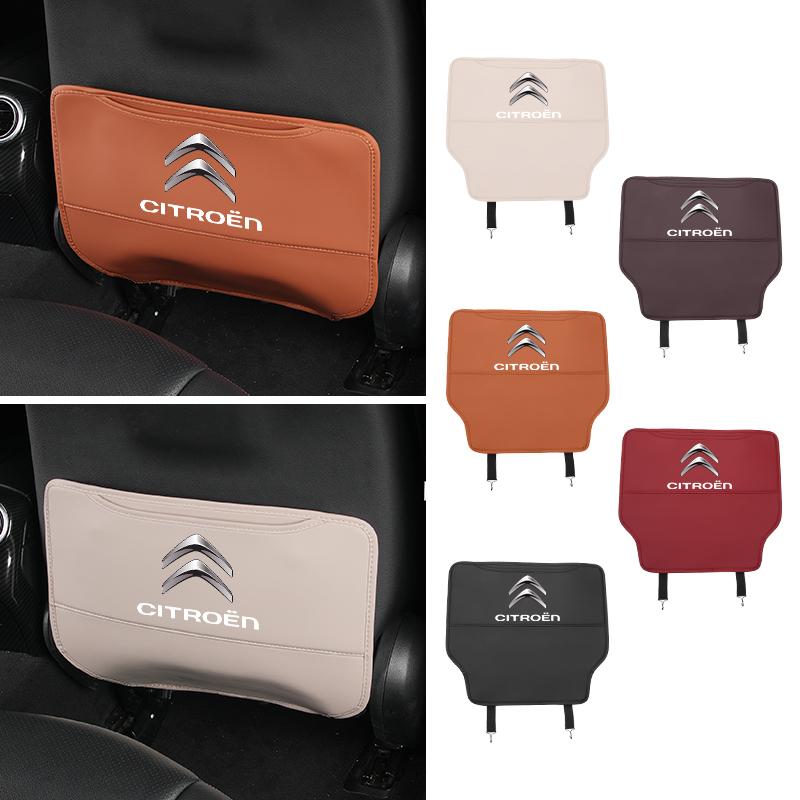Car Seat Back Semi-Cover Anti-Kick Pad Waterproof For Citroen C4 C3 C5 C1 C2 Berlingo Celysee Cactus Picasso Aircross Saxo Grand