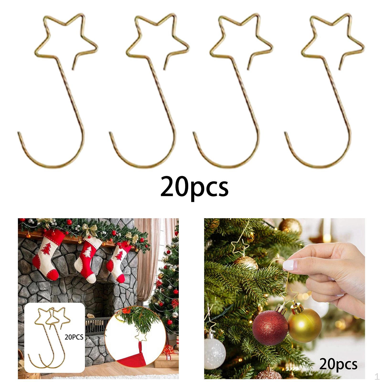 

20 шт. Крючки для рождественских украшений, для украшения елки, универсальные, золотые, усиленные