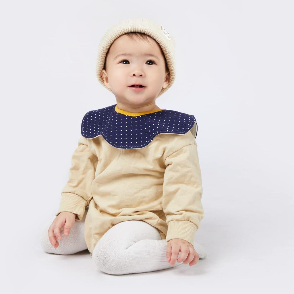 Baby Cute and for for Boys and Girls Jio.Jio Bibs, 360° Waterproof, 5-Piece Set, 100% Cotton, Soft, Petal-Shaped, Feeding, (A)