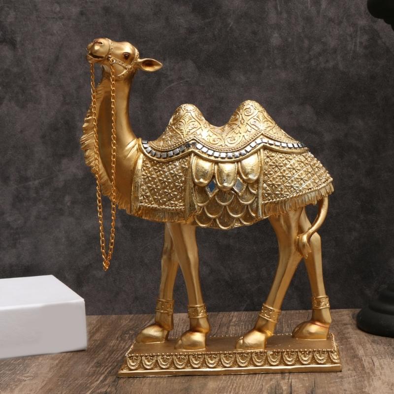 Standing Camels Decoration, Resins Animal Figurine for Elegant Study Room Enhancement