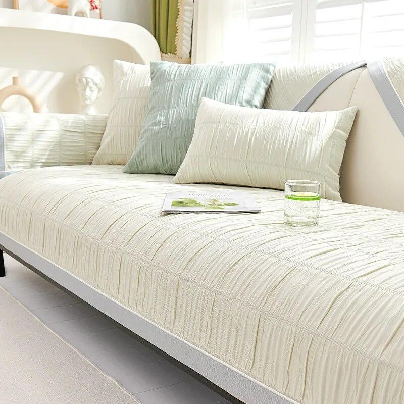 

Чехол для дивана из хлопчатобумажного волокна, нескользящие чехлы, однотонный чехол для дивана для гостиной, универсальный диван-полотенце, декор для 1/2/3/4 сидений 70x70cm 1pcs