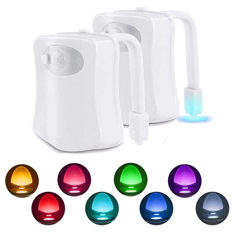 Motion Sensor Light Wireless LED Night Light RGB 8/16colors Lamp Toilet Bathroom Atmosphere Light Colorful Sensor Night Lights