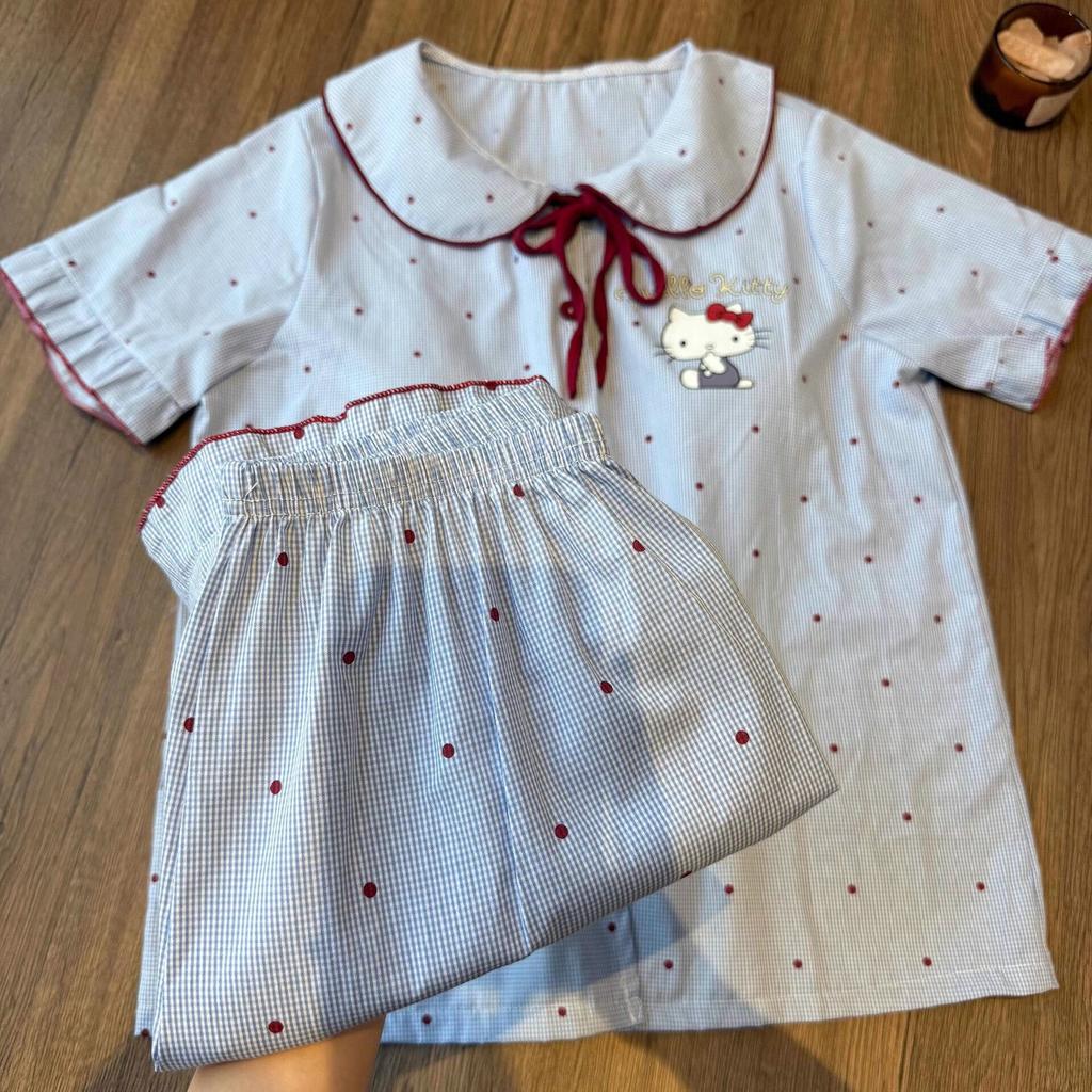 Summer can wear new cat pajamas women's summer short-sleeved shorts set princess style loungewear