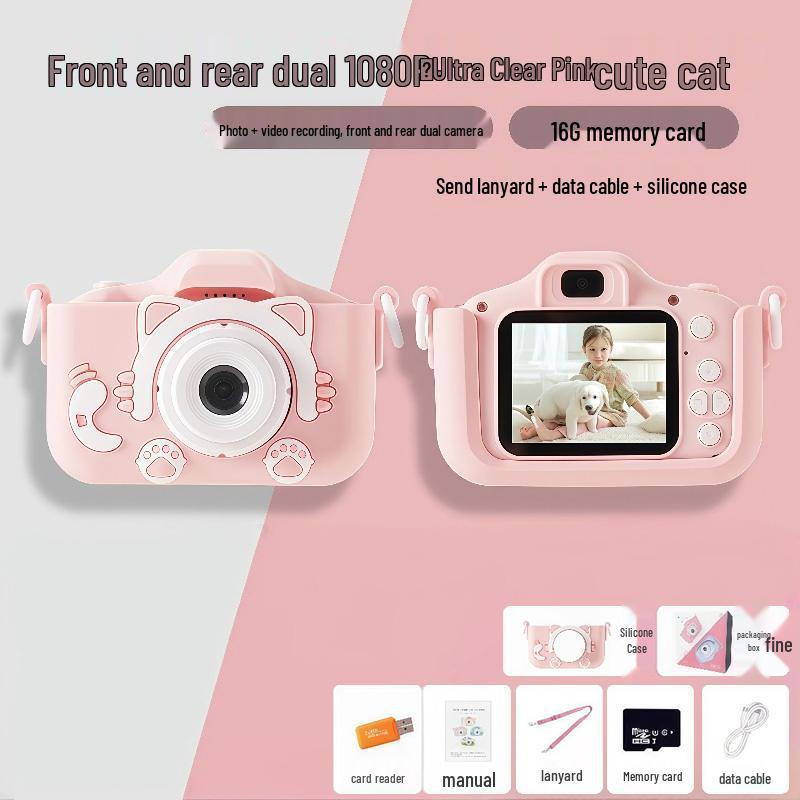 Kids' Dual-Lens HD Camera for Photos & Videos - Ideal Birthday Gift for Girls, Campus X2-M