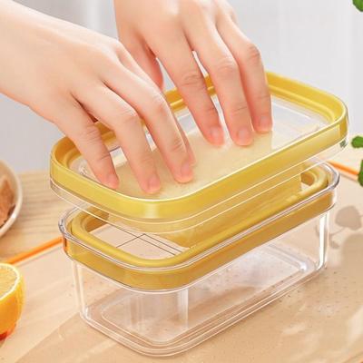 Kitchen Gadgets Hand Press Butter Keeper Anti-Scratch Plastic Butter Slicing Box with Sealing Lid Cheese Storage Box Baking
