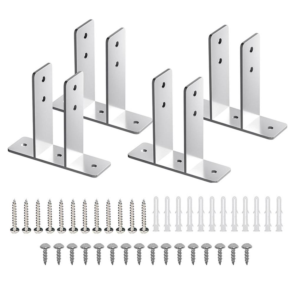4pcs Bracket Bathroom Rack Fixed Tools Hardware Urinal Partition Bracket Bathroom Partition Metal Brackets Fixed Wallcompartment