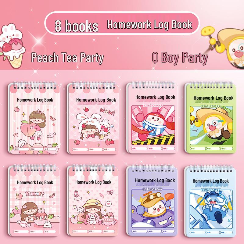 Cartoon Homework Notebook for Elementary Students: Grades 1-3