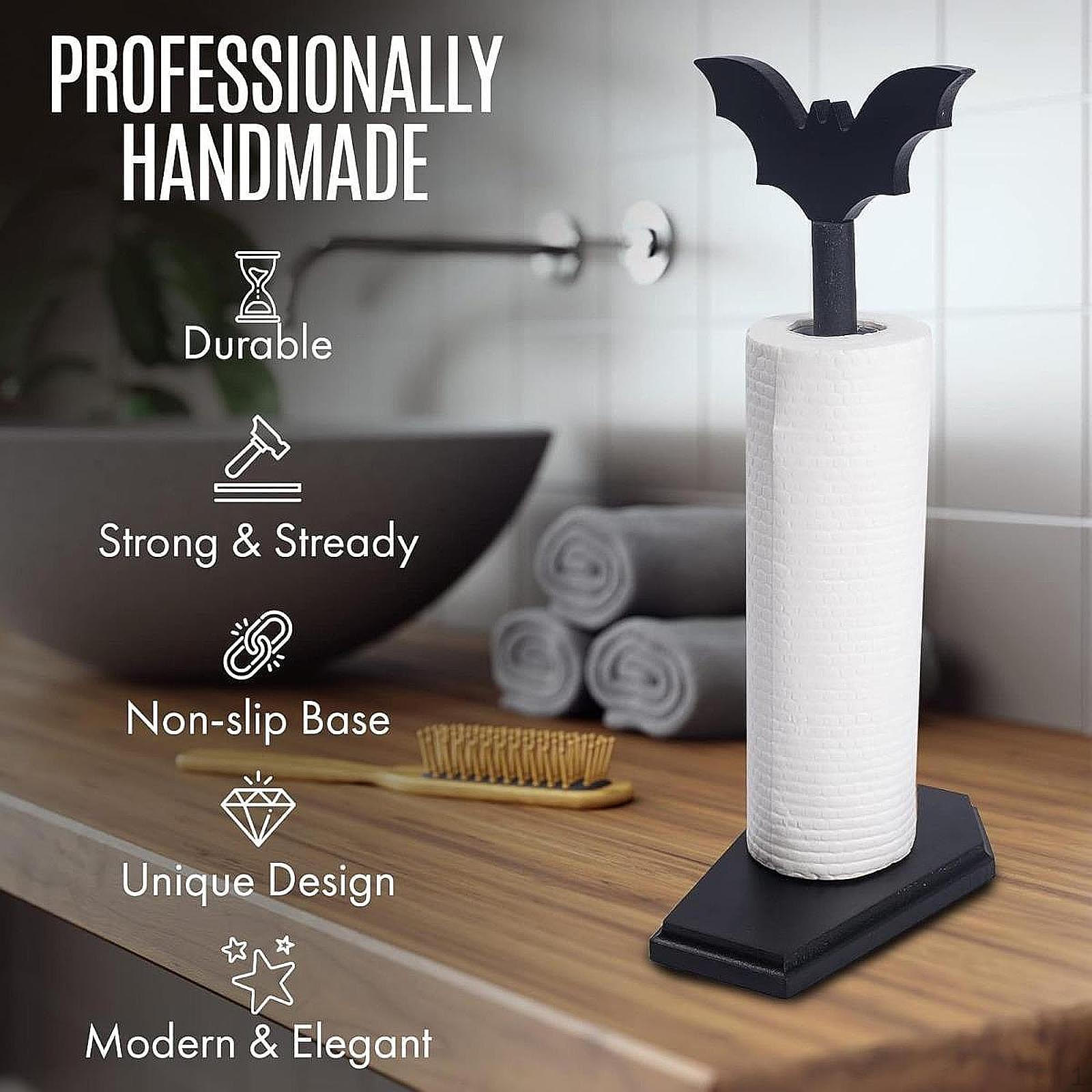 

Bat Paper Towel Holder for Halloween, Storage Rack Bathroom And Kitchen Big Bat