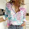 Women's Long-sleeved Shirt 3D Printed European and American Popular Tops