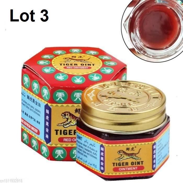 TIGER BALM Lot de 3 Baume du tigre rouge 19.4 g RED OINTMENT