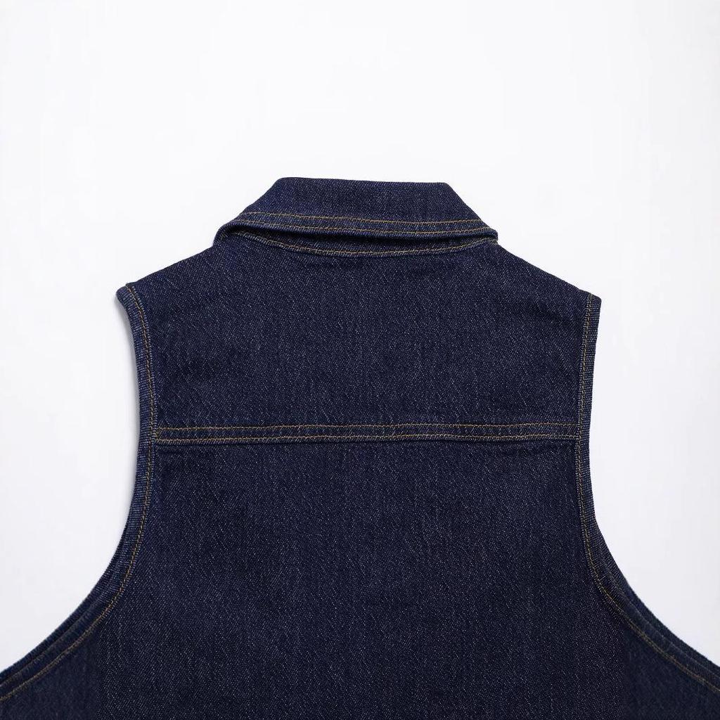 European & American Style 2025 Spring Fashion Set: Denim Vest & Wide-Leg Pants