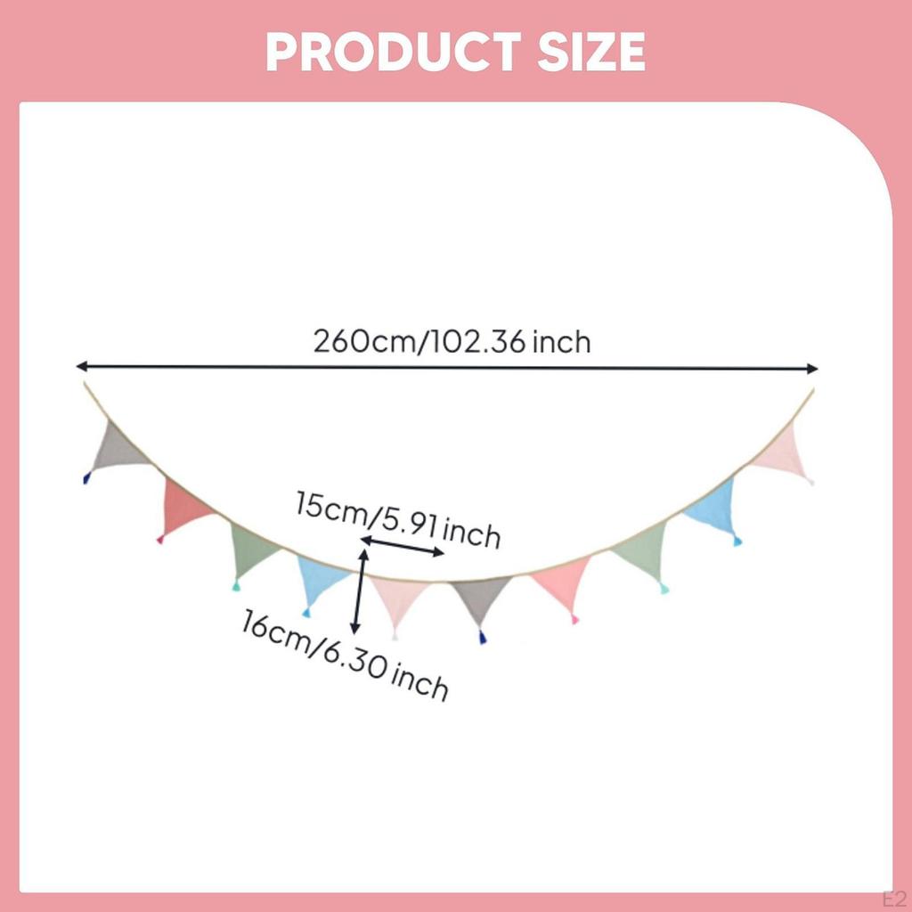 Triangle Bunting Banner Nursery Garland 2.6M Party Supplies Wall Decor Pennant Flags for