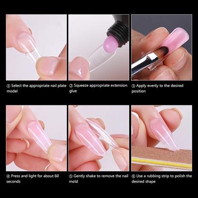 120 Τμχ. Συσκευασία σε Κουτί Μούχλα Νυχιών Επέκταση Χωρίς Χαρτί Δίσκος Επέκτασης Πλάκα Νυχιών Εξαιρετικά Λεπτή Επαναχρησιμοποιήσιμη Διαφανής Με Κλίμακα