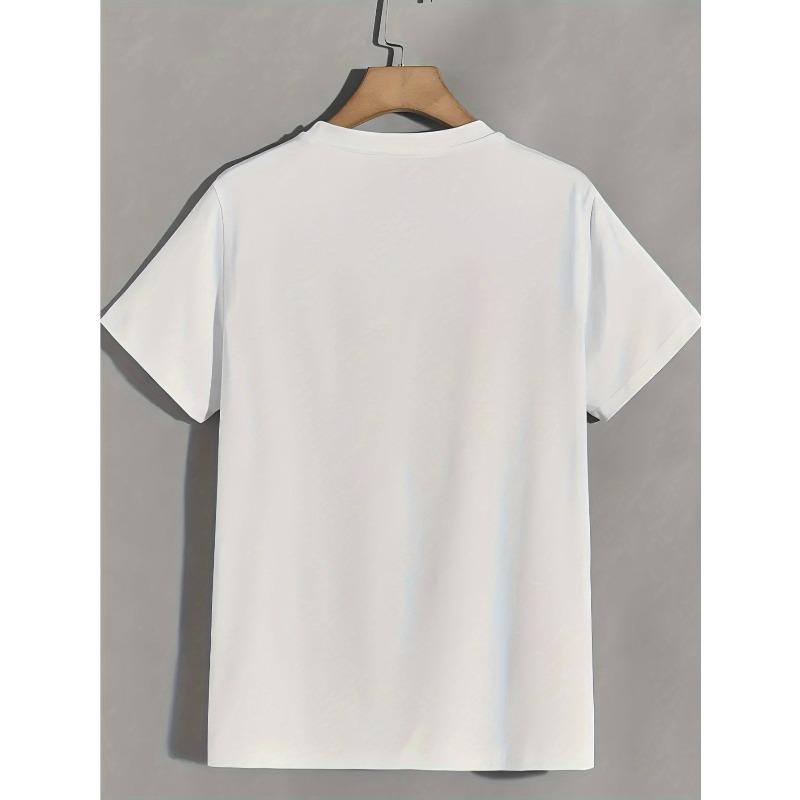 Europäische Größe Damen Weißes Weihnachtst-Shirt mit Roten Lippen & Glänzendem Lippenabdruck - Kurzarm Rundhals Freizeit-Oberteil mit Lippenstift-Design