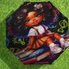 1pc Books Flowers Pattern Umbrella Design Automatic Opening and Closing Umbrella, High-quality Travel Umbrella,  c1128240