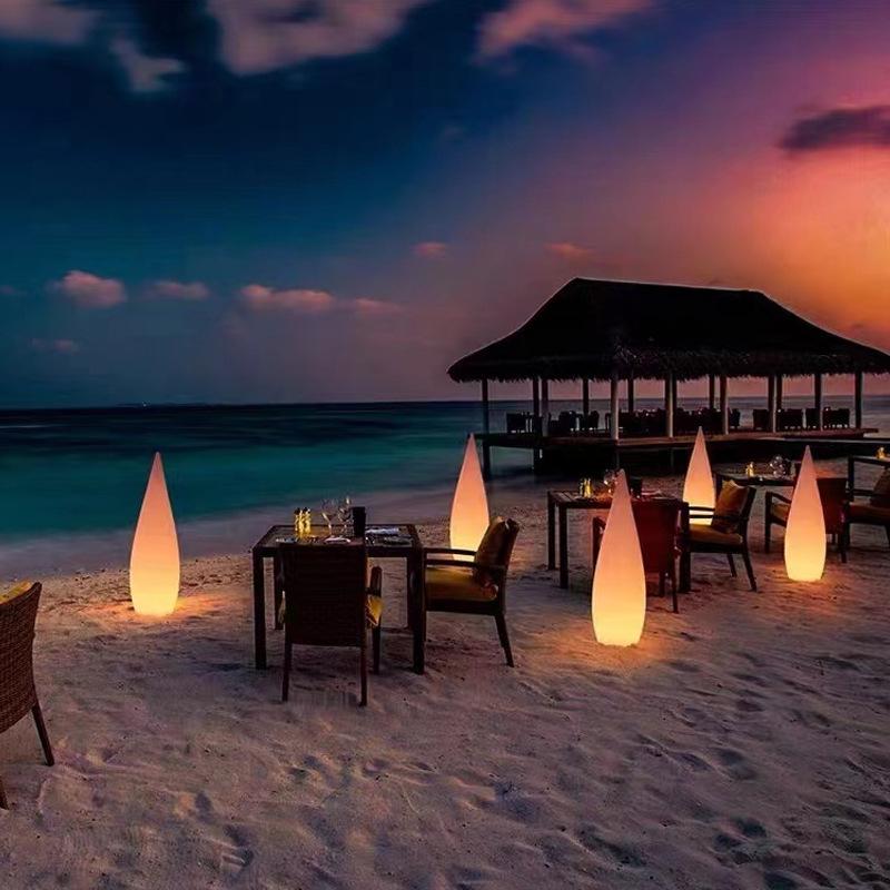 Luminous Teardrop Outdoor Floor Lamp: Perfect for Camping, Weddings, Gardens, Villas, Pools, and Paths
