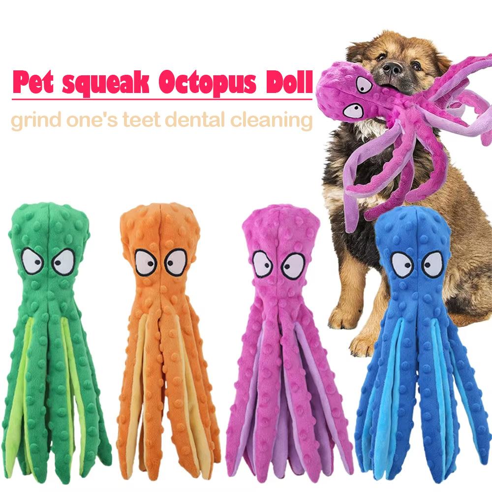 Cats and Dogs Pet Plush Octopus Toys Interactive Dog Chew Toys Plush No Fill Pet Supplies Dog Toys Squeak