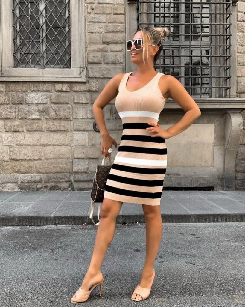 

Полосатое трикотажное платье без рукавов STANDART