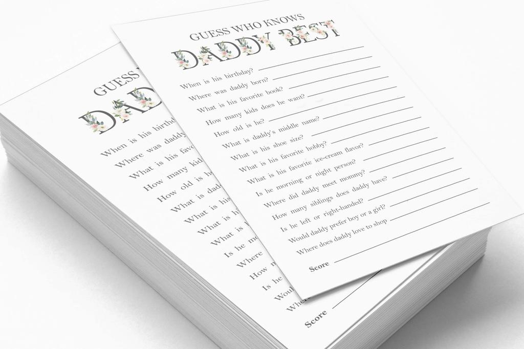 Inkdotpot Gender Neutral Baby Shower Game Set Of 50 Baby Alphabet ABC Game Party