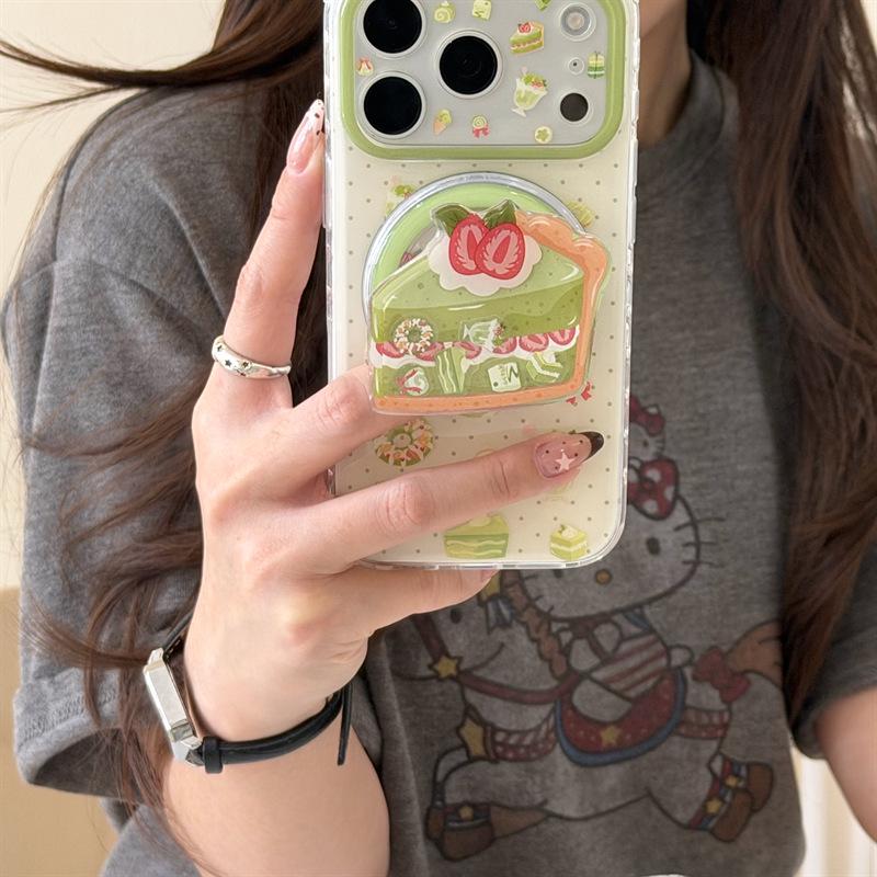 Korean Style Matcha Dessert Shake Magnetic Phone Case for iPhone 17/16 Pro Max/15/14