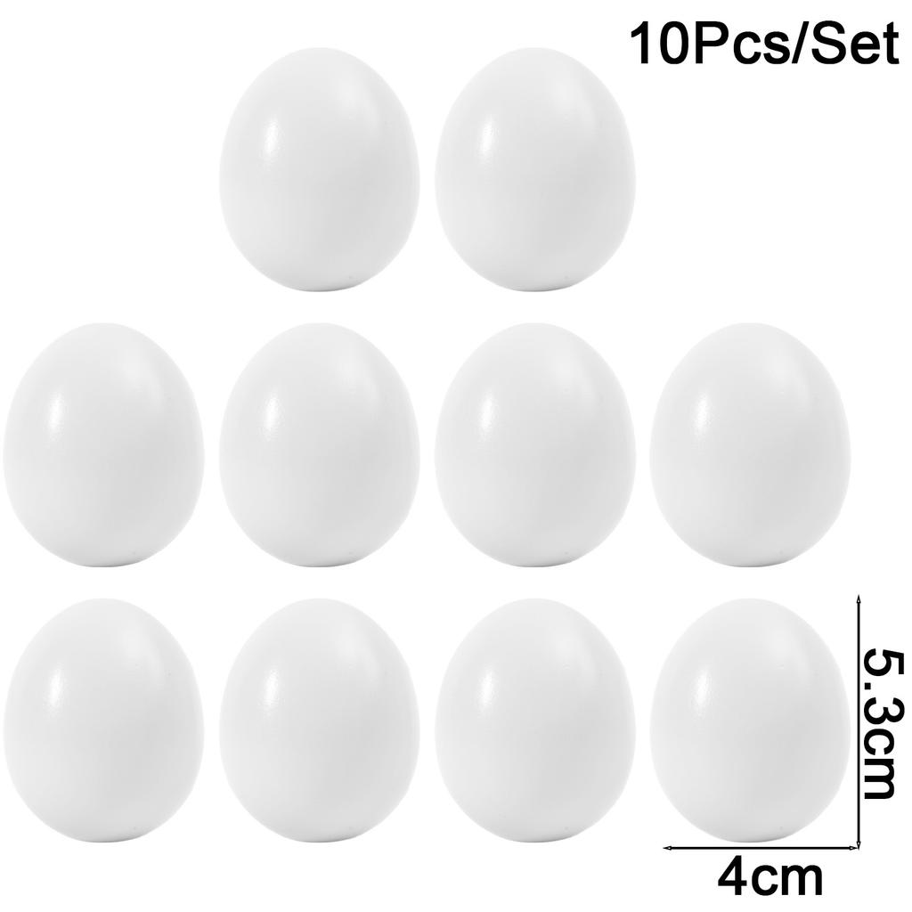 60/10PCS Easter Simulation Eggs DIY Painted Eggs Happy Eatser Plastic Fake Eggs Home Festive Party Decor Supplies Kids Gift Toys