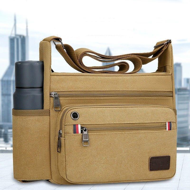 New Tool Kit Industrial Work Bag Wear-resistant Construction Site Shoulder Bag Messenger Bag Large-capacity Multi-Compartment Travel Bag Canvas Bag