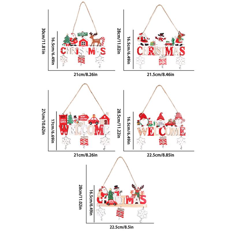 Wooden Christmas Hanging Pendants Gnome Santa Claus Merry Christmas Decoration For Home Xmas Tree Ornaments  Year Gifts