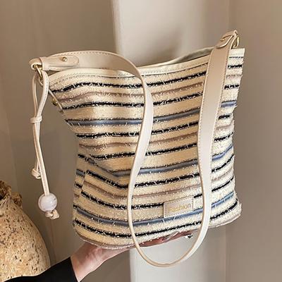 Bolso de Tote Rayado de Moda Nuevo para Mujer Bolso Cruzado Versátil para Hombro Mujer