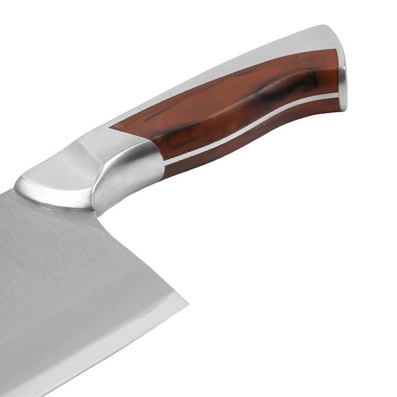 7 Inch Shibazi Cleaver Knife 3 Layers Clad Steel Blade Sharp Chef Cutting Vegetable Meat Mulberry Sang Knife With Knife Holder