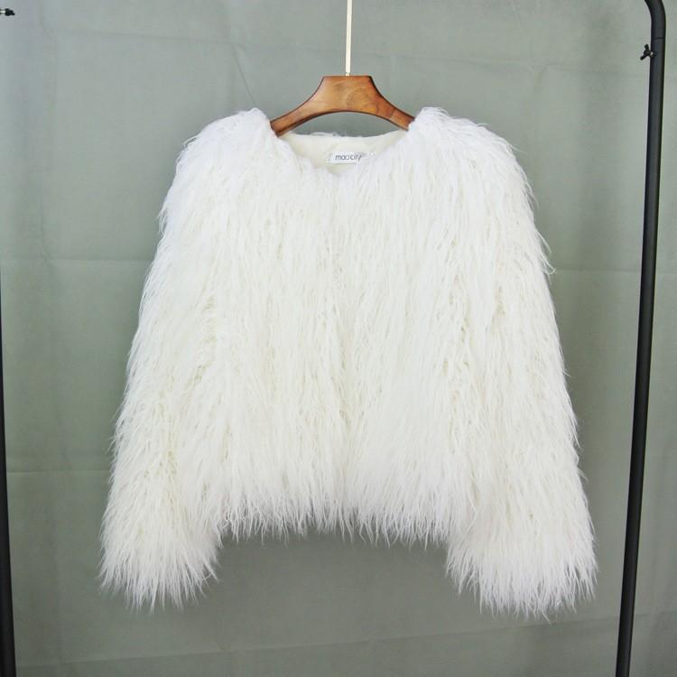 Women Faux Fur Coat Autumn Winter Fluffy Short Coat Faux Fur Jacket