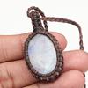Moonstone Necklace Macrame Handmade Natural Bohemian Crystal Rainbow Healing