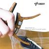 SONDERY Capo for Acoustic and Electric Adjustable Trigger Bridge Pin Removal Wood Grain Quick Change 6-String Guitars, Tension, Function, Finish,