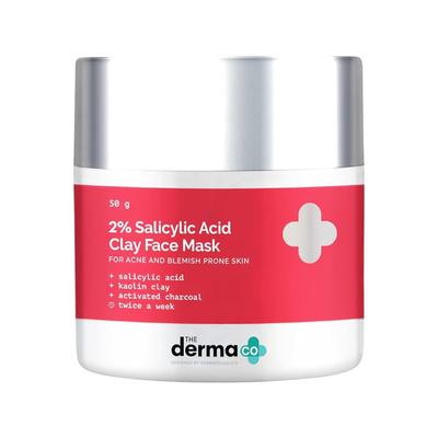 The Derma Co Maseczka do twarzy z glinką i kwasem salicylowym 2% 50 g Opakowanie dla skóry skłonnej do trądziku Mężczyźni i Kobiety