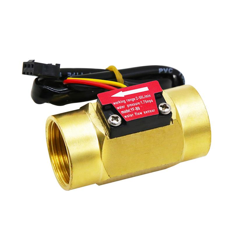 Brass Water Flow Sensor Hall Effect Flow Meter Liquid Flow Rate Sensor Brass Flow Switch Digital Monitoring Detector
