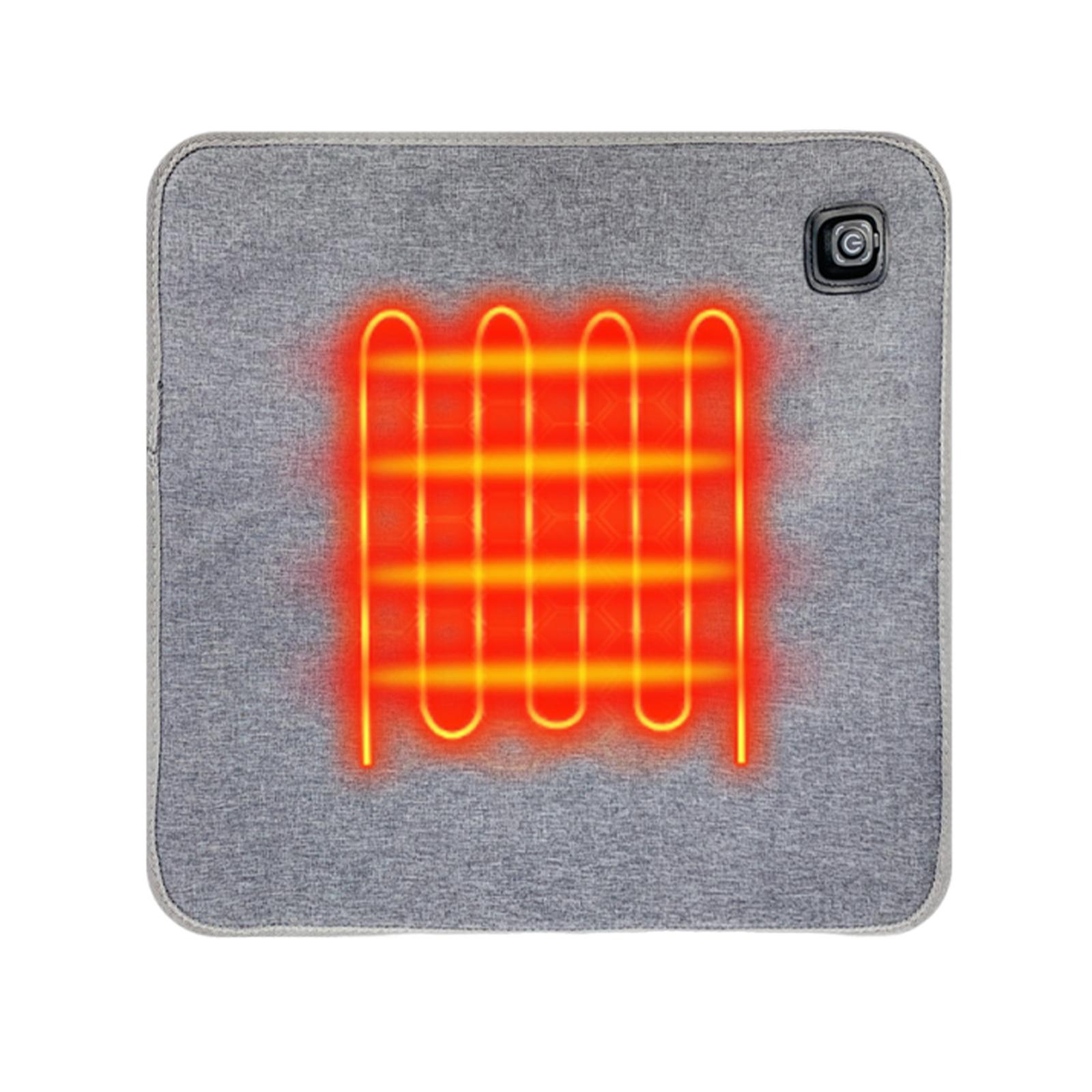 

5V USB Heated Seat Cushion Power Bank Not Included Waterproof Heating Pad Seat Warmer for Winter Outdoor Sports Camping Fishing сірий
