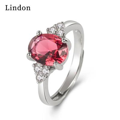 Lindon Classic Copper Alloy Zircon Ring Ladies Jewelry Wedding Promise Party Gift
