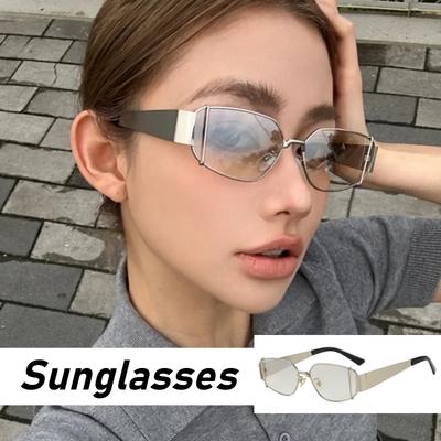 Women'S Retro Square Metal Frame Sunglasses Neutral New Fashion Casual Eyewear Outdoor Uv400 Sunscreen Beach Travel Sunglasses