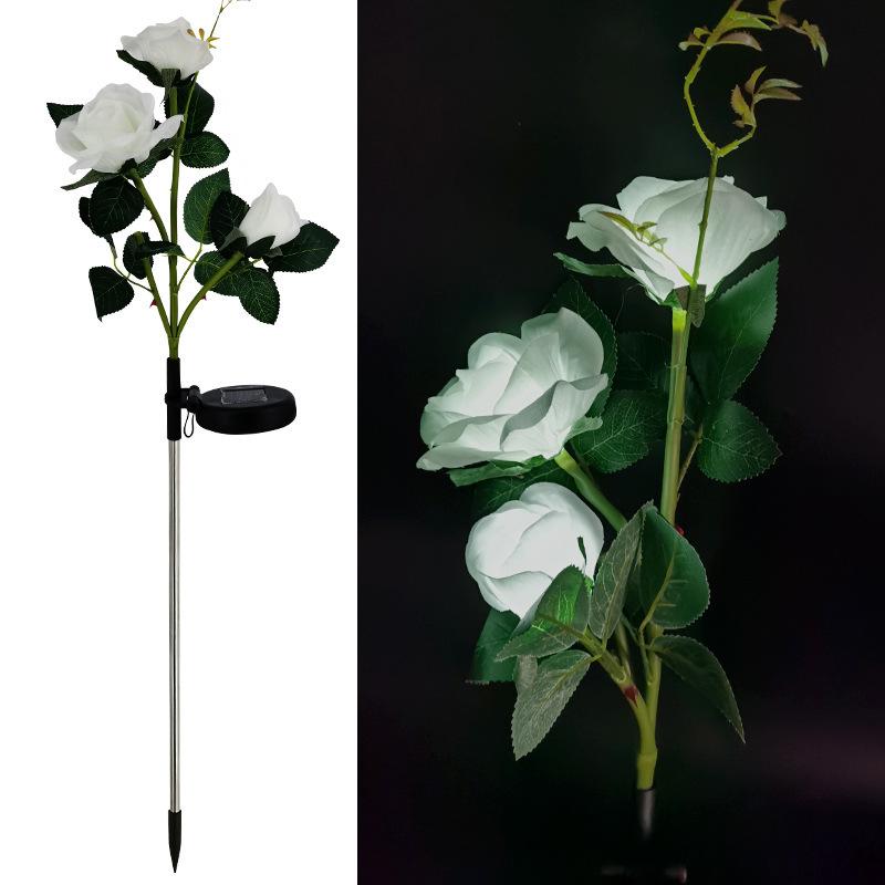 LED Solar Rose Flower Lights: 3, 5, or 6-Head Options for Outdoor Garden and Lawn Decoration