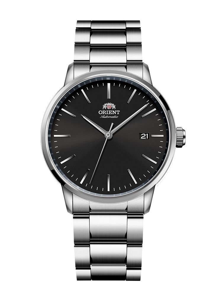 Orient (Orient Watch) Men's Black Orient Automatic Mechanical Watch With Stainless Steel Dial Ra-Ac0e01b10b